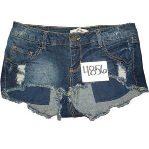 Refuge Cut Off Short Shorts Skimpy Destroyed Denim Blue